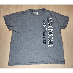 Aeropostale Mens Y2K Style Tee Shirt Size XXXL Gray Applique‎ Logo Spellout